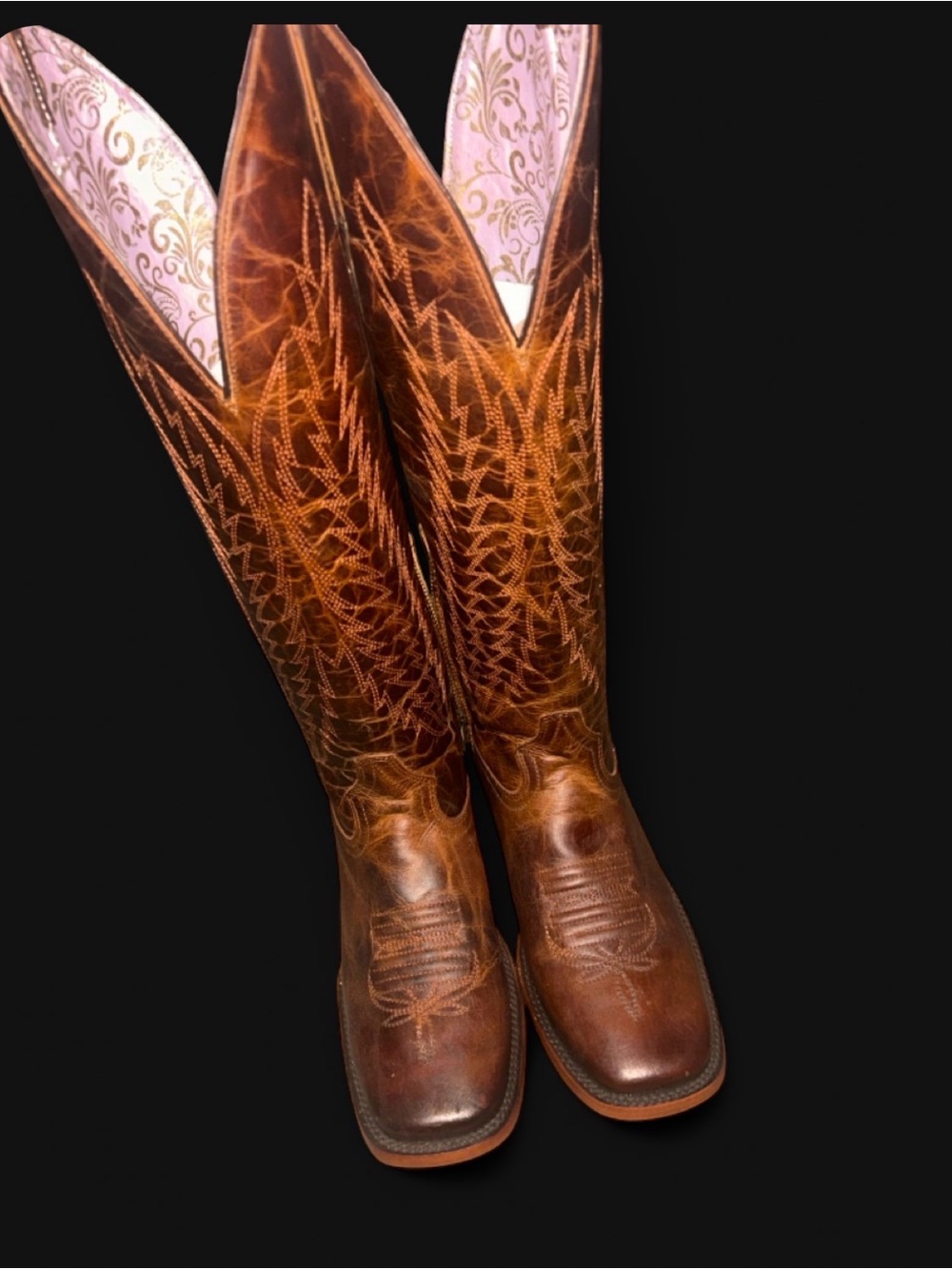 Women’s Over-the-Knee Western Boots in Chestnut Brown